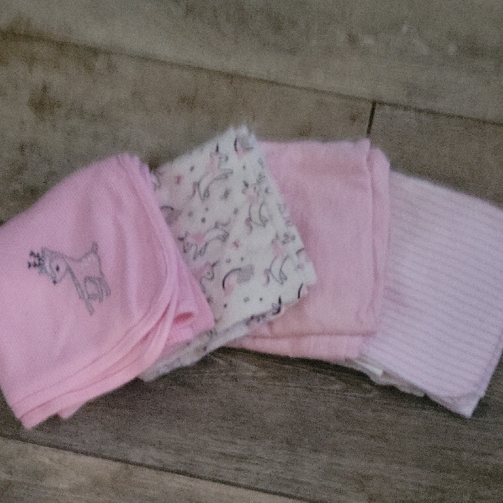 Pink Baby Receiving Blankets Set